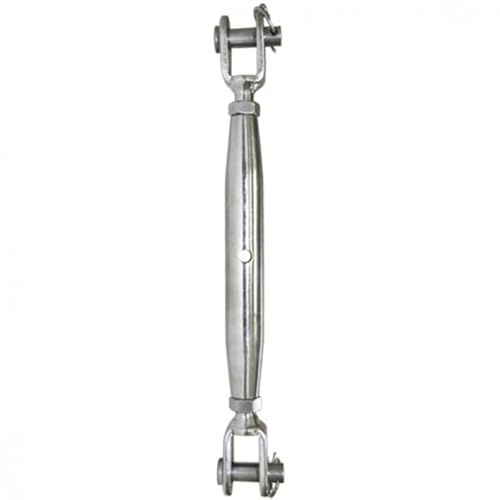 Wantenspanner mit Gabel-Gabel, Größe M12 Edelstahl V4A Spannschloß Seilspanner verstellbar Seil Spanner Edelstahlseil Drahtseile Stahlseil Geländerseil Rankhilfe VA A4 AISI316 AISI 316