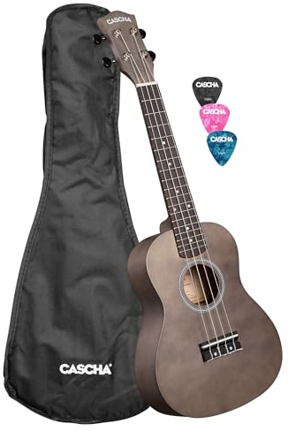 Concert Ukulele Linden Black (incl. Bag, 3 Picks)