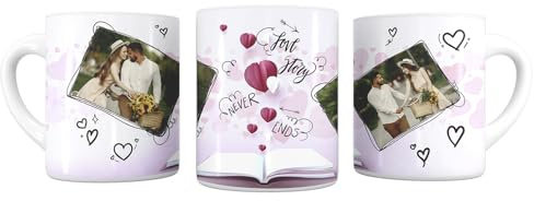 lepni.me Taza Personalizada con Su Propio Nombre, Foto Texto o Inicial | Taza de Cerámica para Café té Regalo de Cumpleaños con Corazón