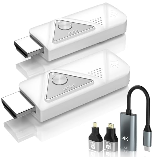 Tragbarer, kabelloser HDMI Sender und Empfänger, 4K, 1080P Ausgang, kabelloser HDMI-Extender, unterstützt 5/2,4 GHz für Streaming von Video/Audio von Laptop, PC auf HDTV/Projektor