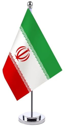 Office Desk Flag of Iran Banner Boardroom Table Stand Pole the Iranian National Flag Table Centrepiece Flag Meeting Room Decoration