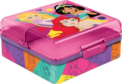 Tataway Sandwich Box Bambine Disney Princess, In Plastica Senza BPA, Lavabile E Riutilizzabile, Con Più Scomparti