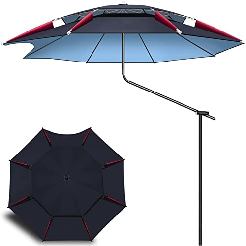 ISCBAFYX Terrassenschirm Upgrade Angelschirm Outdoor-Sonnenschutz, 360°-Universalverstellung, mit Sandanker und Windschutzanker, tragbarer Strandschirm mit Tragetasche, Gartensonnenschirm (Gelb 2,0