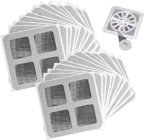 Floor Drain Sticker for shower drain cover, 100PCS Disposable Shower Drain Hair Catcher, Waterproof Adhesive Shower Hair Catchers Mesh Sticker for Kitchen,Bathroom,Bathtub,Laundry (100)