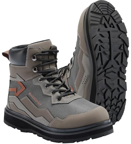 BASSDASH IMMERSE Men’s Wading Boots Breathable Mesh Lightweight Anti-Slip Rubber Sole for Fly Fishing