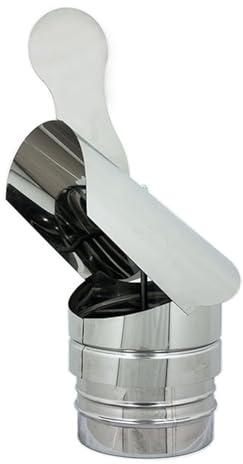 ALLINOX Comignolo Gallo Terminale Acciaio INOX Canna Fumaria Fumaiolo Antivento Girevole Per Camino o Stufa Innesto Maschio Universale (DN 200)