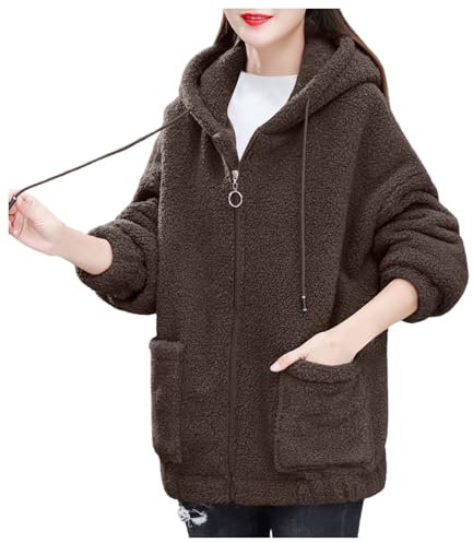 Black Sweatshirt Ladies Christmas Jumper Women Funny Black Jumpers for Women UK Womens Fleece Gilet Womens Shacket Black Hoodie Women Sparkle Tops Trench Coat (Coffee,L)