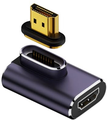 MEAKTSMI HDTV Adattatore magnetico gomito convertitore 8K @ 60HZ HDTV2.1 versione spina su presa computer portatile