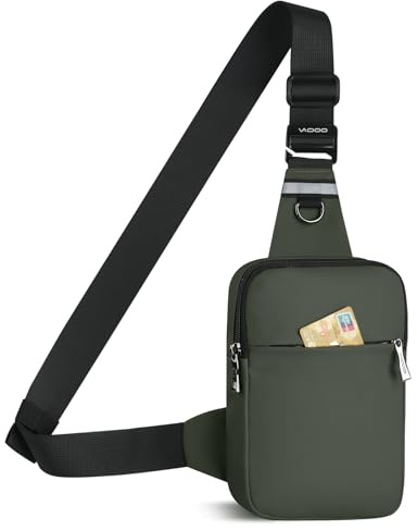 Axelväska, Crossbody-väska, midjeväska och bröstväska med RFID-ficka, vattentät slingväska för män och kvinnor, perfekt för utomhussport och vandring, S