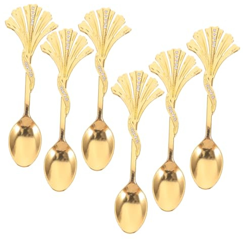 TOPBATHY Cuillère À Dessert Élégante En Strass Cuillère À Café En Métal Avec Poignée Pour Fournitures De Café.