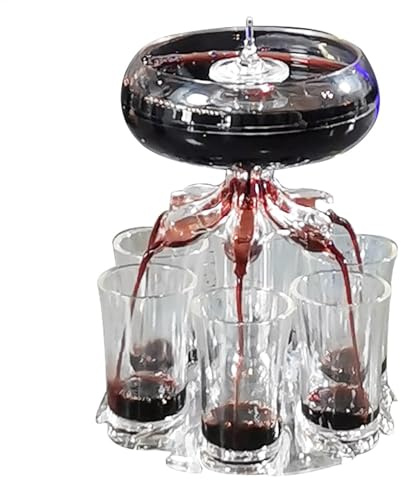 Uitseld Shot Dispenser Drink Dispenser Cocktail Dispenser with 6 Shot Glasses Shot Glasses Dispenser and Holder Liquid Dispenser Acrylic Touchless Shot Pourer Liquor Dispenser Home Bar Accessories