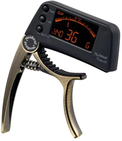 Gitarren-Kapodaster, 2-in-1, Zink-Metall-Kapodaster, Schnellwechsel, für Akustik- und E-Gitarren, Ukulele, Mandoline, Banjo (Bronze)