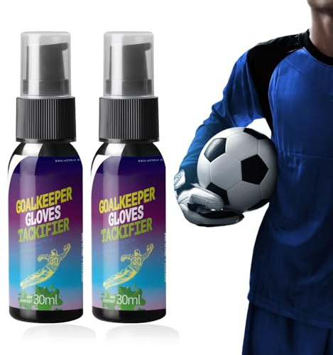 Pluvyze 2 Pcs Torwarthandschuhe Spray Grip,60ml rutschfest Torwart Gripmode Spray,Klein und Tragbar Torwart Training Zubehör,Kann Erhöhte Reibung