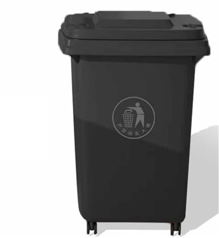 UCKYSU Contenedor Basura Grande Cocina Aire Libre Con Ruedas Tapa 30 50 100 Y 120 Litros For Porche Patio Terraza(Black,30L)