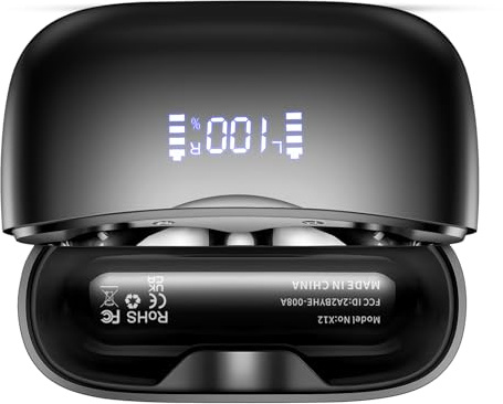 AI Traducteur Vocal Instantané, Bluetooth 5.4 Ecouteurs sans Fil 56H Ecouteur Traducteur Instantané avec 164 Langues et 7 Modes de Traduction, ENC Réduction Antibruit Mic pour Voyage/Affaires/Études