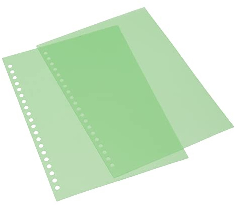 Qcwwy Protector De Hojas, Plástico Pp Con Diseño Translúcido, Juego De Cubiertas De Encuadernación A5 De 20 Orificios Para Notas E Informes (GREEN)