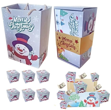 Geschenkbox – Weihnachts-Faltschachtel für Geschenke, wiederverwendbare faltbare Behälter mit lustigen Designs für Hochzeitsgeschenke, Partys, Leckereien, Süßigkeiten, Wein, Bäcker, Zuhause,