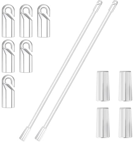SYEYCW 2 Pezzi Verticale Bacchetta Cieca, 30cm Apritende per Tende Veneziane di Ricambio, Asta Tiratenda per Tapparelle per Finestre con 4 Gancio e 2 Maniglia, Trasparenti Bacchetta Cieca