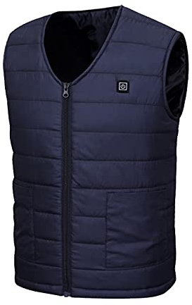 Gilet Riscaldato Uomo Doona Lavabile 5 Zone con USB e 3 Temperature Piumino Riscaldate Senza Maniche 100 Grammi Smanicato Riscaldata Imbottita Trapuntata per Sci Caccia Moto Pesca Trekking Bici,6XL