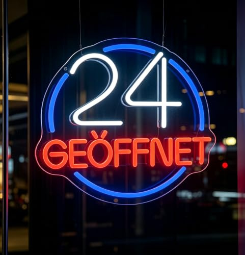24 GEÖFFNET Neon Schild Open Led Schild für Wand Open 24 hours Leuchtreklam Neon Schriftzug Dimmbare USB Powered für Geschäfte Cafeteria Apotheke Supermarkt Hotel Spätkauf