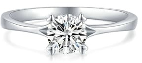 Epinki Solitärring Platin PT950, Herz Klaue Partnerringe mit Labor Erstellt Diamant, Pärchen Ringe Platin Echt Schmuck, Gr.61 (19.4)