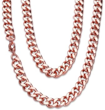 BioMag Cuban Link Chain for Men Women, 18/20/22/24 Length Copper Mens Chain Miami Cuban Necklace Hip Hop Jewelry Gift, 12mm Wide (18, Inches)