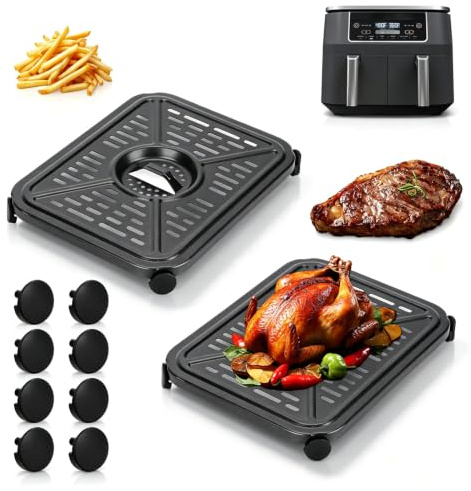 Air Fryer Grill Pan for Ninja Foodi AF400UK 9.5L 6 in1 9.5L DualZone 2 Drawers Air Fryer, Air Fryer Accessories Replacement Parts Grill Pan, Dishwasher Safe