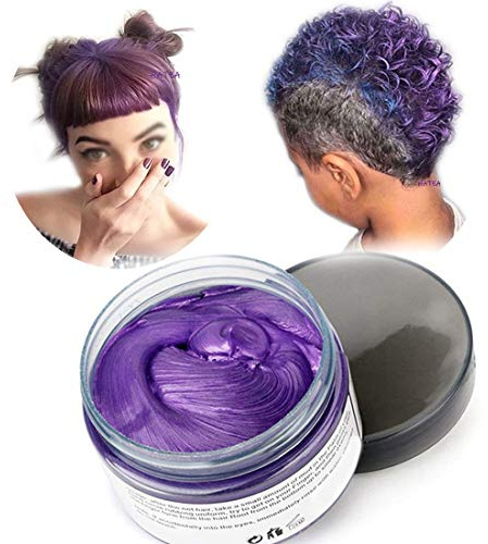 Couleur de cire de cheveux te Coiffure naturelle mate pour la fête. (Violet)