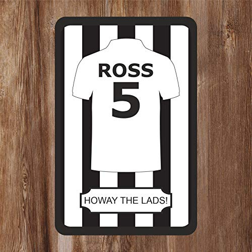 Black And White Stripe Football Shirt Kids Bedroom Door Sign Personalised For You - Any Name! Door Plaque,Girls/Boys,Nursery,Decor,Kids Room,Football