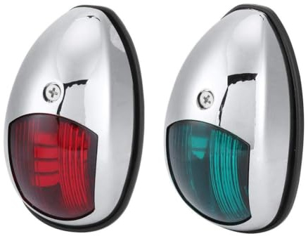 Yctze Navigationslicht, 12 V, LED, wasserdicht, Grün, Steuerbordleuchte, Seitenhalterung für Boot bis 20 m, Navigationslicht, LED, Marineblau