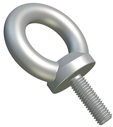 M10 Perno de ojo de anillo de elevación, tornillería de sujeción, rosca macho, perno de anillo de acero galvanizado, perno con cabeza en bucle para tuerca/arandela de 10 mm DIN 580 (paquete de 4)
