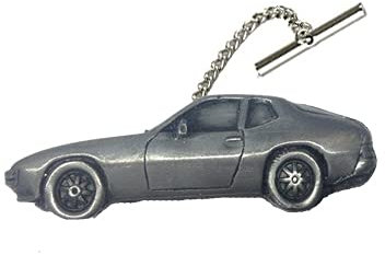 Krawattennadel mit Kette, Motiv: Deutscher Sportwagen, 924 ref188, Zinn