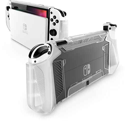Mumba Case for Nintendo Switch OLED 2021 [Blade Series] Grip TPU Cover Protective Accessories Compatible with Nintendo Switch OLED and Joy-Con Controller (Transparent)