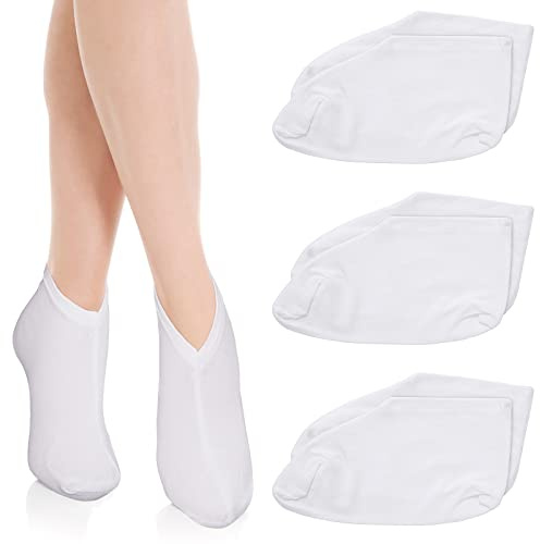 Sibba 3 pares de calcetines hidratantes cosméticos para mujeres y hombres, calcetines hidratantes de loción para spa que absorben durante la noche para pies secos y agrietados