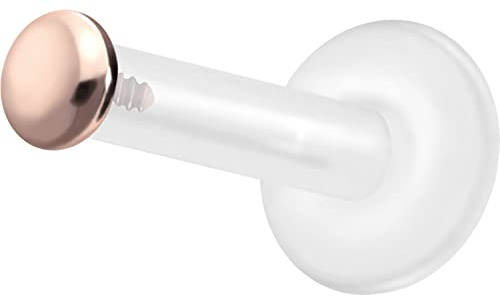 PIERCINGLINE PTFE Labret mit Innengewinde TITAN AUFSATZ SCHRAUBDISC FLACH Piercing Lippe Nase Ohr Helix Tragus Medusa Farb & Größenauswahl