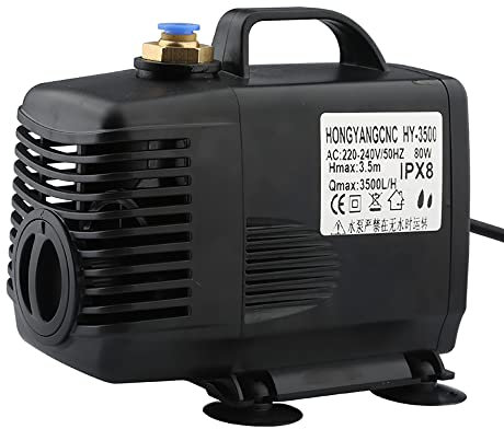 Jieotwice 220V 80W 3500L/H Aquarienpumpen, Tauchpumpen, Kühlpumpen für die Wasserumwälzung in Aquarien, Sumpfpumpen, Kühlpumpen für Spindelmotoren von Graviermaschinen