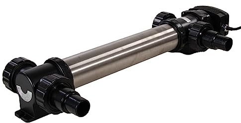 AquaForte - SUV-755 Edelstahl UV-C PL 55W, Max. Teich 65m³, 8m³/h | Länge 684mm, Max. Druck 1,0 bar, inkl. 4 Schlauchnippel 38/50mm, 4x 2 AG