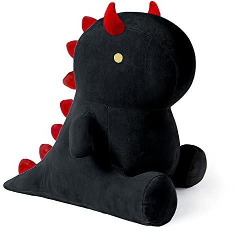 shownicer Plüschtier Dinosaurier Kuscheltier Stofftier Kawaii Dino Plüsch Kissen Spielzeug Plüschsaurier Wurfkissen Schmusetier Geschenk für Kinder Mädchen 12+ Jahre (Schwarz, 35cm)