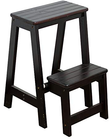 Scaletta pieghevole in legno per sgabello, scala da arrampicata portatile, sgabello e ripiano portaoggetti, sgabelli multifunzionali per piccoli piedi Scaletta per casa, biblioteca, colore n