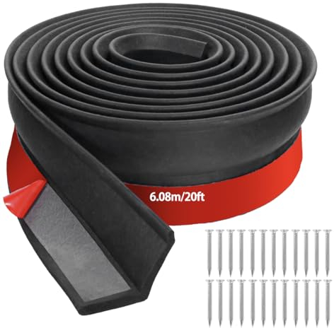 Garage Door Seal 6m Draft Excluder for Garage Doors Weather Sealing Strip Kit with Nails