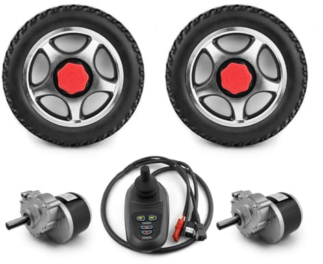 Leichter elektrischer Rollstuhl, 30,5 cm (12 Zoll), Umrüstsatz für Elektro-Rollstuhl-Motor, 24 V, 700 W (solid wheel kit with Joystick Max 7kph)