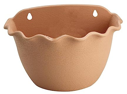 BESPORTBLE Pot de Fleurs Suspendu Demi-Cercle Style Ondulé Chic Marron en Résine PP Usage Intérieur et Extérieur pour Décoration Maison et Jardin