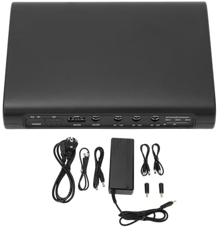 Mini UPS de Respaldo de Batería de 20000 MAh, 5 Tomacorrientes 5 V 9 V 12 V Fuente de Alimentación Ininterrumpida, UPS de Reserva Básico Compacto para Emergencia de Monitoreo