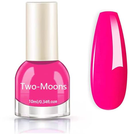 Hot Pink Nail Polish - Bright Pink Quick Dry Nail Varnish - 10ml Neon Pink Nail Varnish - French Manicure Long Lasting Breathable Nail Polish,No Need Baking
