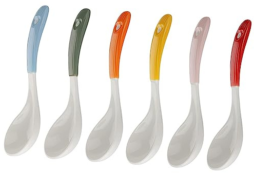 Amosfun 6 Piezas Cucharas Soperas De Cerámica Cucharas Para Sopa Para Alimentos Para Uso Doméstico De Cocina
