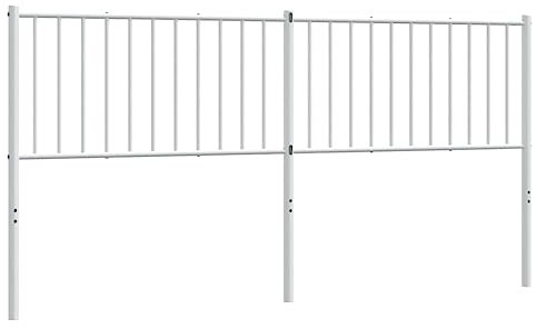 HETFTJN Kopfteil Wandkissen Kopfenden Headboard - Kopfteil Metall Weiß 180 cm für Herbergen Gästezimmer Jugendzimmer Schlafräume