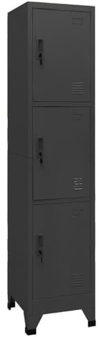 Juroupi Schließfachschrank Anthrazit 38x45x180 cm Stahl SchließFachschrank Spind Organizer Garagenschrank Spind Schrank - 339783