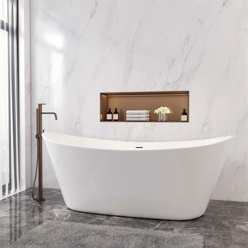 Acezanble Modern Designer Bathroom Freestanding Double Ended Bath Bathtub 1700x720mm