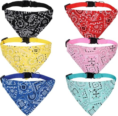 Katzenhalsbänder Mit Abnehmbarer Bohemia Fliege, Verstellbares Bandana ，Hundehalstuch Set für Haustiere, 6 verstellbar, bequem für kleine und mittelgroße Hunde und Katzen, mit Sicherheitsverschluss