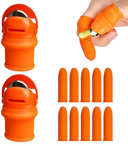 JYNXOR 12 Ensembles Coupeur de Pouce, Silicone Couteau À Pouce, Séparateur Coupe Pouce avec Doigt Anti-Coupure, Couteau Cueillette Fruits, Jardinage Outillage pour La RéColte De LéGumes-L